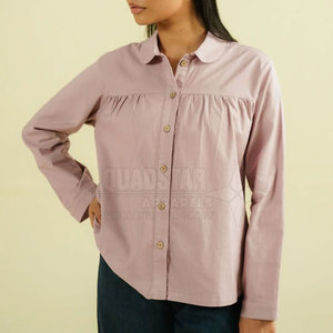Blusas Casuales de Color Sólido con Logotipo Frontal para Mujer, 100% Algodón, Ecológicas, Precio Razonable, Diseño Único, Nueva Llegada - Product Image 1