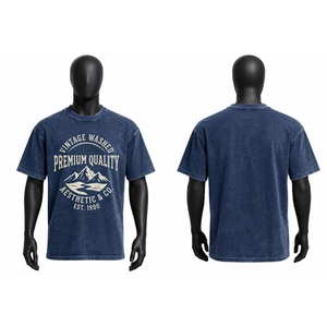 T-shirt vintage professionnel délavé pour homme, design personnalisé, streetwear oversize, coton confortable, vêtements décontractés, fabricant d'usine - Product Image 3
