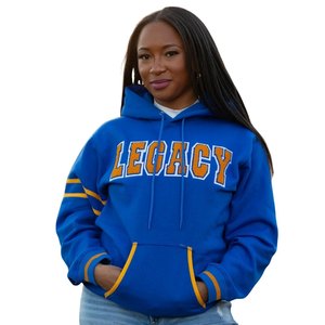 Sudadera con Capucha Sigma Gamma Rho Legacy para Mujer, Azul y Dorado, Sudadera de la Hermandad Griega, Estilo Casual Urbano, Ajuste Cómodo Premium - Product Image 1