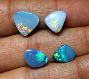 Natural Genuine Australian Opal Doublet Loose <b>Stone</b> Solid Opal Flashy <b>Fire</b> Opal Doublet cabochon for Jewelry Making Wholesale - Product Image 2