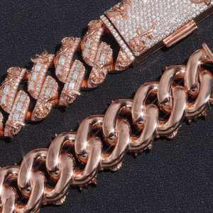 สร้อยคิวบาลิงค์แบบสั่งทำพิเศษ ประดับเพชรโมอิสซาไนต์ VVS ระดับ Iced Out ขนาด 20 มม. เงินแท้ 925  สำหรับงานแต่งงานหรือหมั้น สุดหรู - Product Image 5