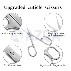 Ciseaux à cuticules professionnels incurvés en acier inoxydable avec lames affûtées pour droitiers, pour manucure, soin des ongles et coupe des cuticules - Product Image 4