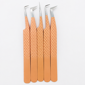 HARRAR GROUP Ensemble professionnel de pinces et ciseaux de précision en acier inoxydable, pointes dorées lisses, longueur 13 cm, pour extensions de cils - Product Image 4