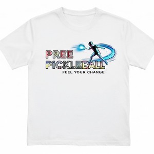 T-shirt unisexe à manches courtes pour pickleball, imprimé numérique, col rond, coupe régulière, pour adulte, respirant, évacuant l'humidité, maillot de sport d'été - Product Image 1