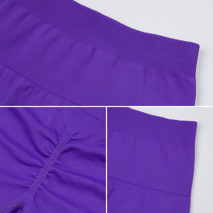 กางเกงขาสั้นออกกำลังกายผู้หญิง แห้งเร็ว ระบายอากาศดี ยืดหยุ่นสูง ยกสะโพก กระชับรูปร่าง ผลิตจากผ้าสแปนเด็กซ์/โพลีเอสเตอร์ ย้อมสีพื้น - Product Image 3