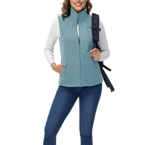 Gilets polaires en gros pour femmes – Personnalisation du logo, sans manches, couleur unie, design sur mesure, prix bas - Product Image 5