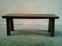 Banc de salle à manger KAG Furniture BEN25 en teck massif, 50 mm d'épaisseur, design rustique moderne, pour la maison, l'hôtel ou la villa (assemblage nécessaire)