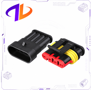 ขั้วต่อสายไฟรถยนต์แบบ 4 ขา รุ่น 282106-1 ชนิดตัวผู้/ตัวเมีย  หน้าสัมผัสทองแดง ตัวเรือนไนลอน สำหรับซ่อมชุดสายไฟ - Product Image 3