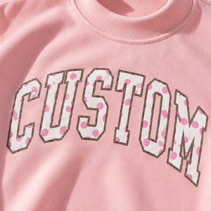 Custom Women's Plus Size Oversized <b>Mock</b> <b>Neck</b> Sweatshirt Custom Logo with Polka Dot Fill Outline Print Casual Pullover <b>Top</b> - Product Image 3