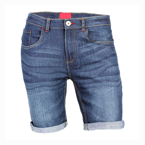 Trendy Casual Men Denim Tear Solid Short Shorts Set Mid Waist 100% Cotton Knitted Drawstring Puff Print Windproof - Product Image 5