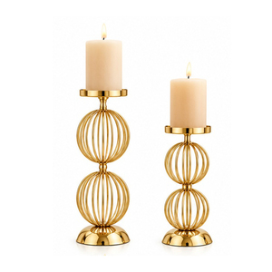 <b>Gold</b> Geometric <b>Candlestick</b> <b>Holder</b> Set for Home Decoration - Product Image 3