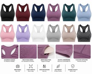 Soutien-gorge de sport dos nageur pour femme, col en U, léger, sans coutures, respirant, maintien élevé, écoresponsable, Spandex/Polyester, Fitness - Product Image 6