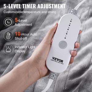 Couverture chauffante électrique en flanelle douce de 72'' x 84'' avec minuterie de 10 heures, arrêt automatique et 5 niveaux de chauffe - Product Image 4