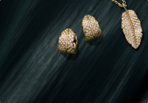 Unisex Yellow Gold Leaf Shape Diamond <b>Earrings</b> 18K <b>Solid</b> Gold Luxury Everyday Wear Brilliant Cut Lab Grown D Color IGI Certified - Product Image 4