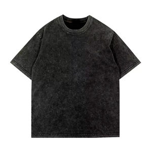 T-shirt pour homme en coton délavé style vintage, coupe décontractée, tendance, décontracté, à porter au quotidien - Product Image 1
