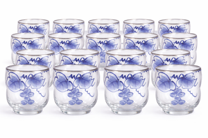 Rustic Blue Vineyard Hand-Painted Glass <b>Candle</b> Jar deal for <b>bulk</b> purchase, export, and private labeling, these <b>candles</b> - Product Image 2