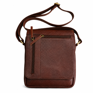 Bolso Bandolera de Cuero Genuino para Hombre, Bolso de Mensajero Vintage con Múltiples Compartimentos, Bolso de Viaje - Product Image 1