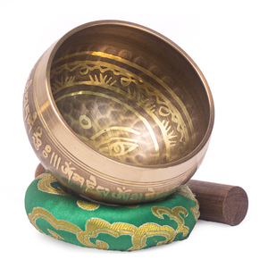 Fabricant de bols chantants tibétains de 9,5 cm |   Bols chantants en laiton martelé à la main, vente en gros - Product Image 4
