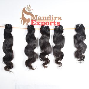 Extensiones de Cabello Humano Virgen Indio 100% Sin Procesar, Ondulado, Sin Caída, Negro Natural, Longitud 8 Pulgadas - Product Image 5
