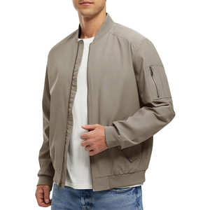 Professional Hot Supplier <b>Men's</b> Bomber <b>Jacket</b> Classic <b>Jacket</b> Stand Collar Nylon / Polyester Winter Knitted Bomber <b>Jackets</b> - Product Image 1
