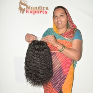 Perruque bouclée en cheveux humains bruts de temple indien, 100% Remy, cuticules alignées, noir naturel, double trame Fusion, fabriquée à la machine, 10-36 pouces - Product Image 4