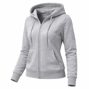 Wholesale Custom Ladies <b>Zip</b> <b>Up</b> Hoodies 100% Cotton - OEM Supplier & Manufacturer Direct - Product Image 3