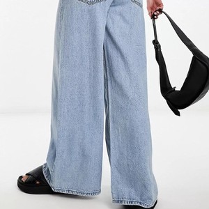 Prix de gros Jeans en denim coupe droite pour femme, couleurs personnalisables, respirant, écologique, personnalisé, style japonais, taille mi-haute, nouveau modèle - Product Image 6