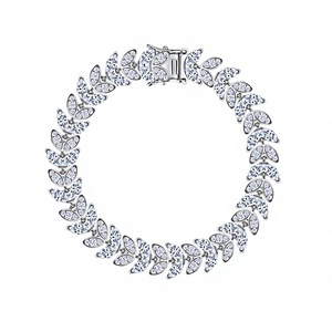 Bracelet en argent 925 pour femme avec diamants Moissanite, motif feuille, léger, chaîne tennis florale, bijoux de luxe, élégant, inspiré de la nature, cadeau - Product Image 6