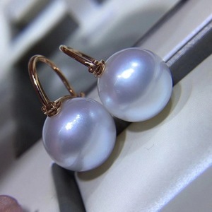 Boucles d'oreilles pendantes en verre bleu Akoya véritable de 7-8 mm, origine Japon, cultivées en eau de mer, légères imperfections invisibles incluses - Product Image 2