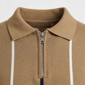 Chemises zippées slim fit pour hommes avec image personnalisée, jersey compressé, logo brodé, couleur personnalisée, grande taille, col, vêtements de sport - Product Image 4