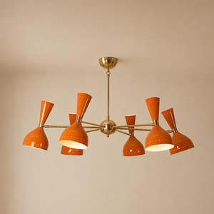 Lustre Diabolo inspiré de Stilnovo, style moderne du milieu du siècle, en laiton, luminaire suspendu Sputnik, éclairage de plafond design - Product Image 5