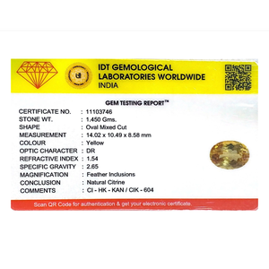 Natural Citrine Gemstone 7.25 Carat 12mm Polished Carved Yellow Stone for Jewelry Making - Product Image 4