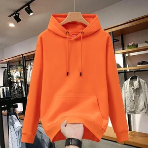 เสื้อสเวตเชิ้ตมีฮู้ดผู้ชาย สีแดงล้วน ผ้าฝ้ายถัก ทรงโอเวอร์ไซส์ สวมใส่สบาย มีกระเป๋าหน้า สำหรับฤดูใบไม้ร่วง ปี 2027 - Product Image 5