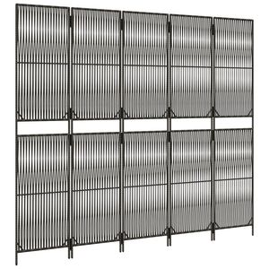 5 Panel Gray Poly Rattan Room Divider Screen Elegant and Durable Product - Product Image 4