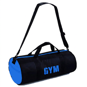 Gym Duffle <b>Bag</b> Black Blue Letter Print Adjustable Strap Zipper Closure Unisex Casual Fitness <b>Bag</b> 20-<b>30L</b> Polyester Material - Product Image 1