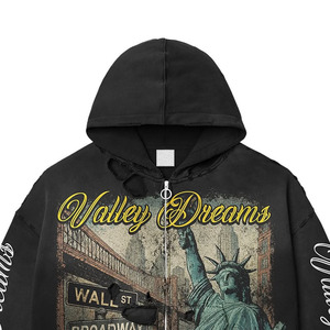 เสื้อสเวตเชิ้ตโอเวอร์ไซส์มีฮู้ดแบบซิปสำหรับผู้ชาย Valley Dreams ลายพิมพ์สตรีทแวร์ ดีไซน์พิเศษสำหรับสมาชิกเท่านั้น - Product Image 3