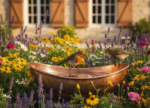 Bebederos para Pájaros de Metal para Decoración de Jardín, Bebedero con Soporte, Hecho a Mano en India, Calidad de Exportación Directa de Fábrica, para Exteriores - Product Image 2