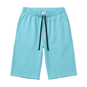 Pantalones Cortos de Felpa para Hombre, Color Azul Cielo, de Algodón y Poliéster, con Cintura Ajustable con Cordón, Casuales, Transpirables, Largos, de Color Sólido, Tejido de Punto - Product Image 4