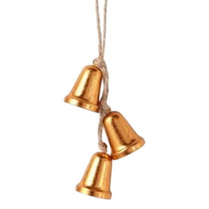 Mini Gold Christmas Hanging <b>Bells</b> Vintage Style <b>Small</b> Metal Craft <b>Bells</b> With Jute Rope Festive Xmas Tree Ornaments & DIY Decor - Product Image 1
