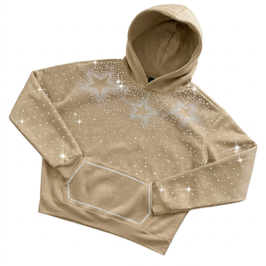 Sweat à capuche streetwear de créateur en coton épais 100 % – Personnalisable avec strass thermocollants, impression, broderie – Respirant - Product Image 1