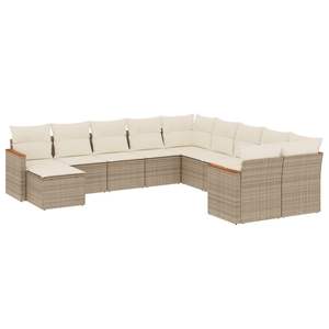 Conjunto de Sofás Modulares Grandes de Ratán Sintético Beige para Jardín, Muebles Modulares Cómodos para Exteriores - Product Image 2
