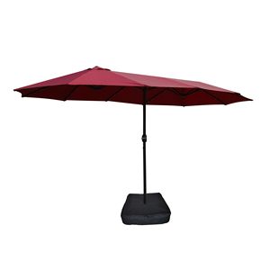 Grote 15x9ft Dubbelzijdige Rechthoekige Patio Paraplu Met Licht En Basis Rood-Voor Dubbele Buitenmarkten - Product Image 5