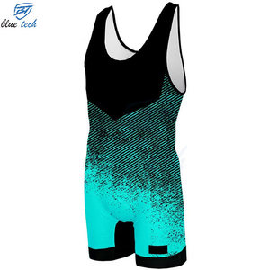 Combinaison de lutte pour hommes de haute qualité, design personnalisé, séchage rapide, respirante, logo sur le devant, tissu extensible léger, uniforme sportif - Product Image 3