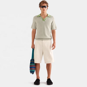 เสื้อยืดแขนสั้นทรงหลวมแบบสั่งทำพิเศษ เสื้อถักปักโลโก้ คุณภาพสูง ผ้าฝ้ายถัก เสื้อโปโลชายสำหรับเล่นกอล์ฟ - Product Image 6