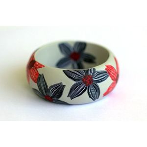 Bijoux ethniques artisanaux colorés - Collection de mode féminine Bracelets en bambou et en bois peints par des artisans - Product Image 4