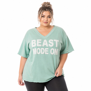 Gym Fitness Plus Size T Shirt <b>Distressed</b> Hem Embroidered Tee Loose Fit Short Sleeve Tee <b>Top</b> 100% Cotton Polyester Summer T-Shirt - Product Image 1