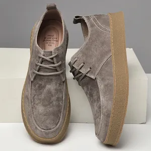 Chaussure décontractée pour homme en daim, à lacets, style outdoor, tendance, à semelle épaisse, durable, légère et confortable pour la marche - Product Image 2