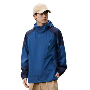 Wholesale Men's Women's Casual Waterproof Canvas Polyester Hiking Windbreaker Outdoor Softshell Front Rain <b>Jacket</b> Reversible - Product Image 1