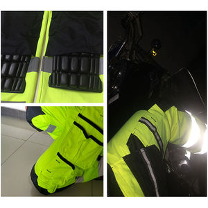 Ensemble de vêtements de travail haute visibilité jaune fluorescent avec veste réfléchissante, pantalon et genouillères imperméables - Product Image 5