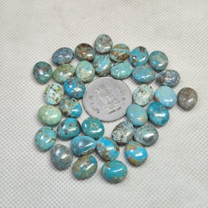 Cabochon octogonal en turquoise naturelle, pierre précieuse non montée, percée, pour la fabrication de colliers et boucles d'oreilles, vente en gros, Brandon - Product Image 3